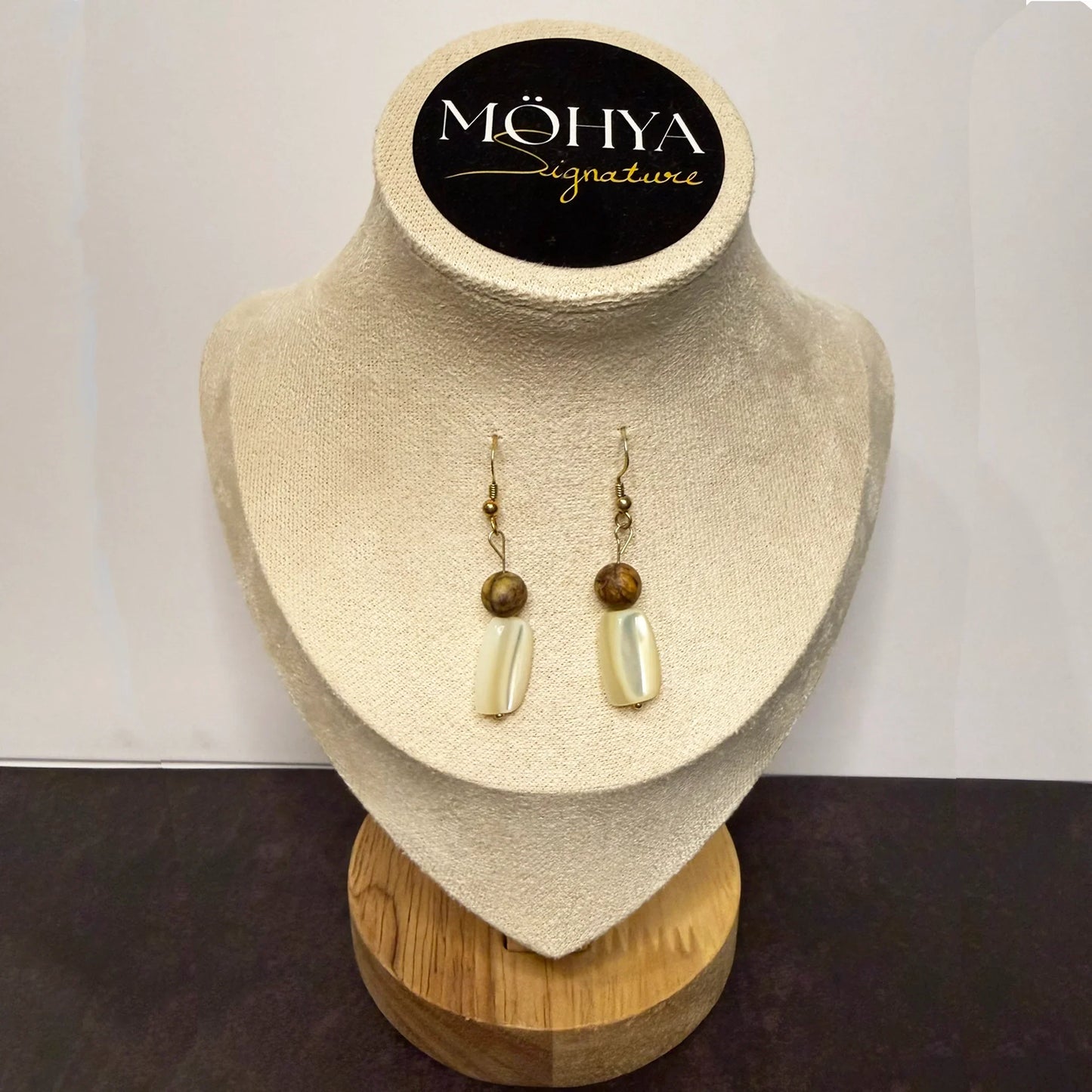 Brincos Jaspe Picasso e Madrepérola – Criatividade, Transformação e Harmonia | Prata Dourada