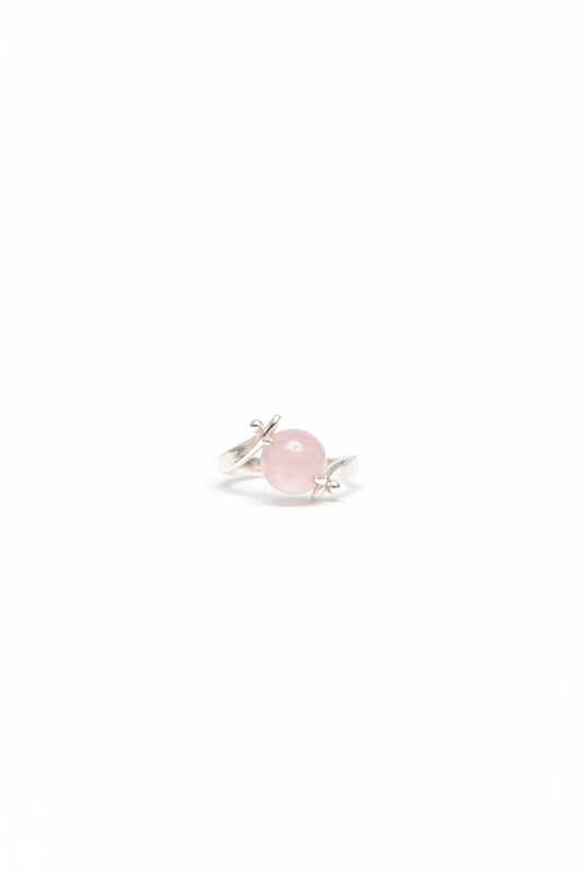 Anel PRÏNCIPESSA em prata 925 com quartzo-rosa — joalharia de autor MÖHYA Signature