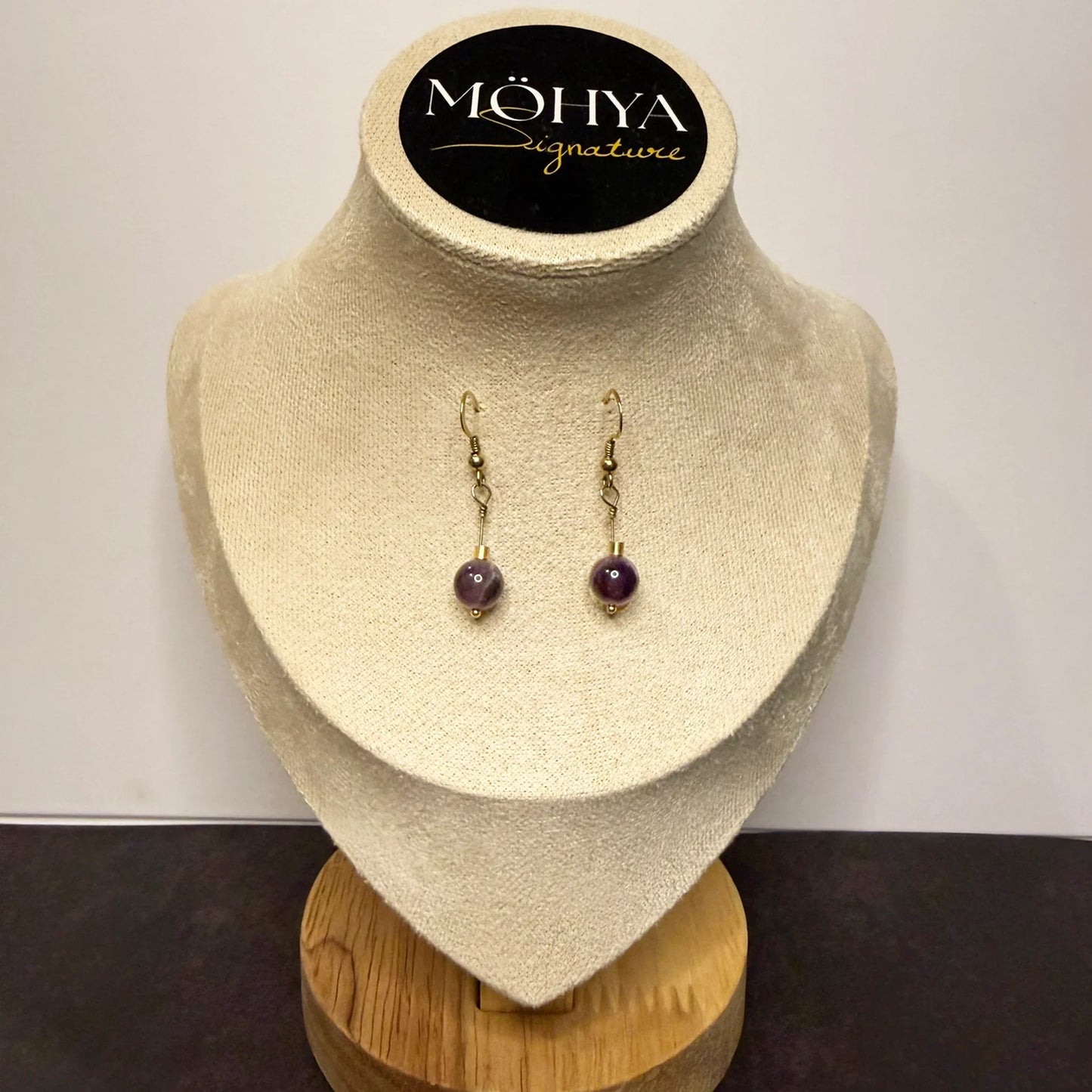 Brincos Ametista – Intuição, Serenidade e Proteção | Prata Dourada