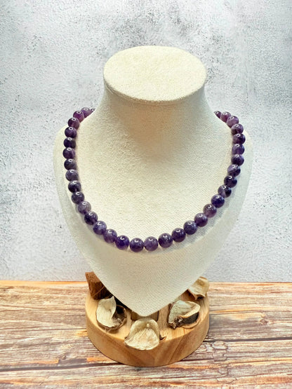 Conjunto de ametista em prata dourada — colar e brincos, MÖHYA Signature