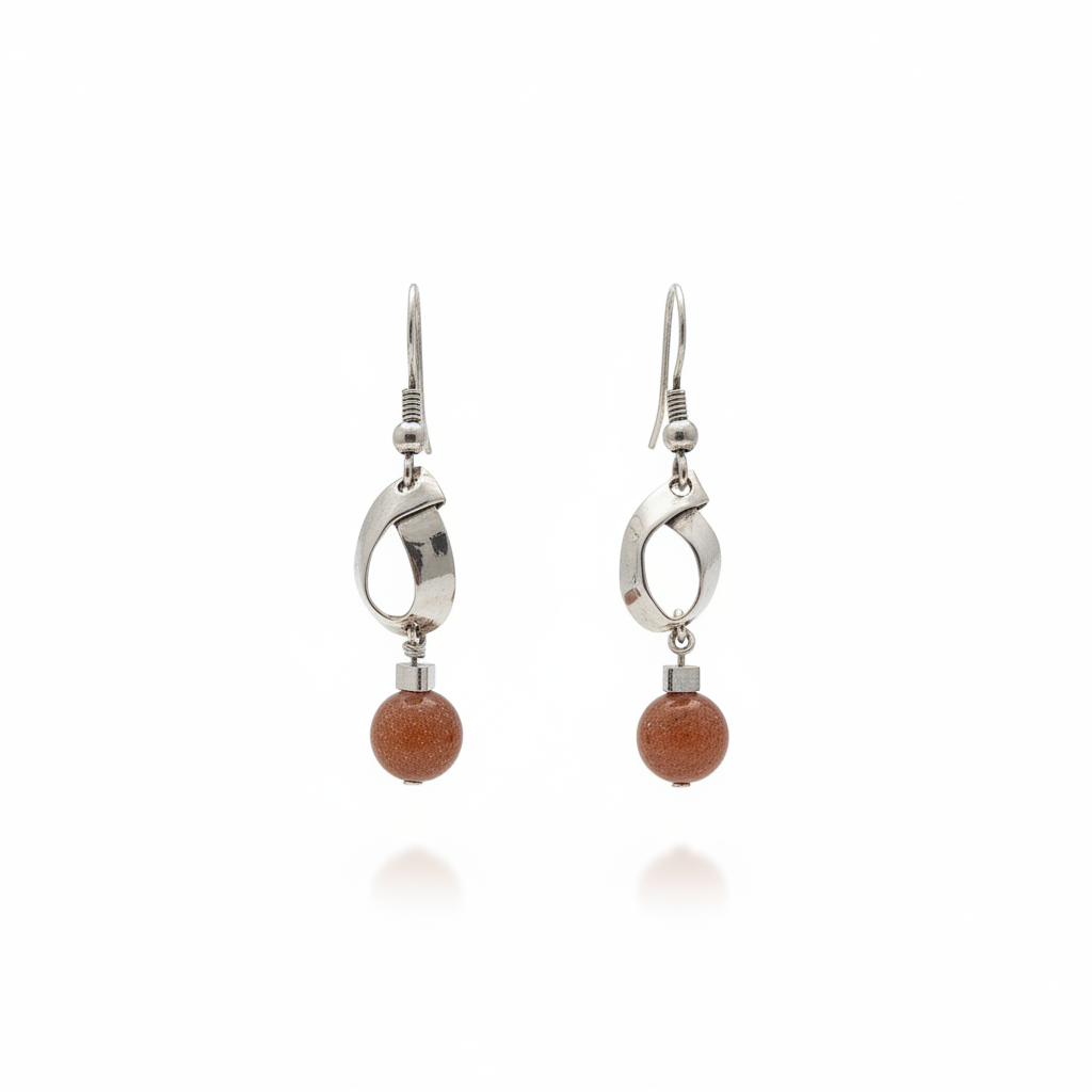 Brincos em prata com pedras naturais