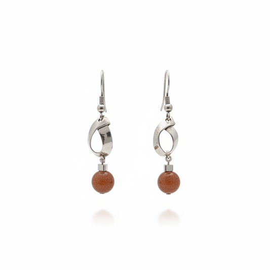 Brincos em prata com pedras naturais