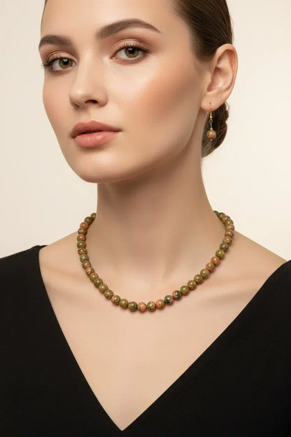Conjunto de unakita em prata 925 dourada — MÖHYA Signature