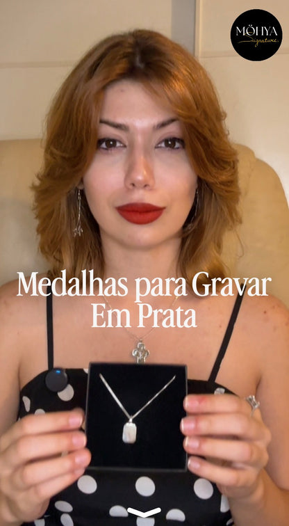 Medalha em Prata para Gravar Inicial