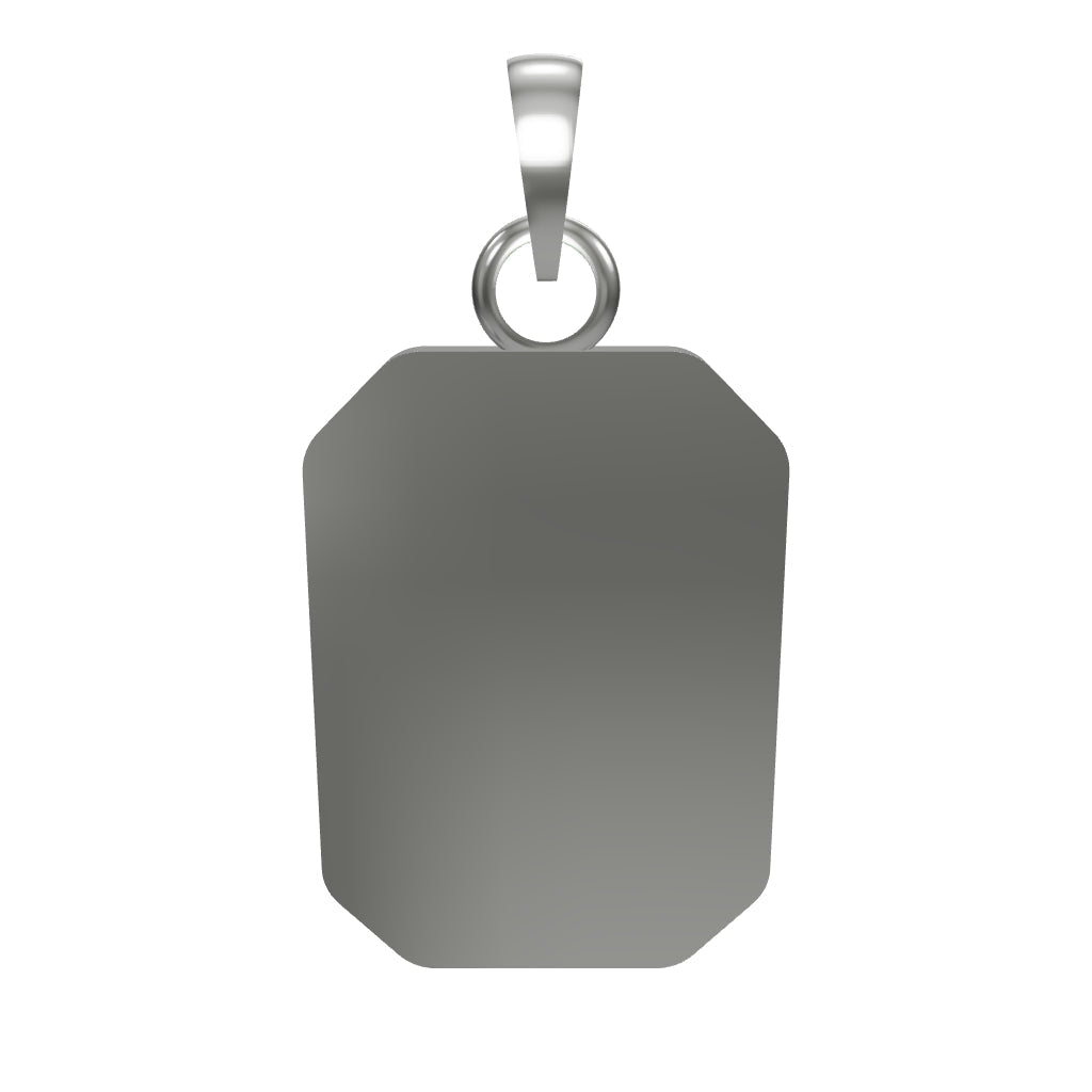 Modelo 3D interativo da Medalha em prata 925 para gravar inicial — pingente, também chamado pendente, personalizável em 360°, MÖHYA Signature®