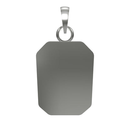 Modelo 3D interativo da Medalha em prata 925 para gravar inicial — pingente, também chamado pendente, personalizável em 360°, MÖHYA Signature®